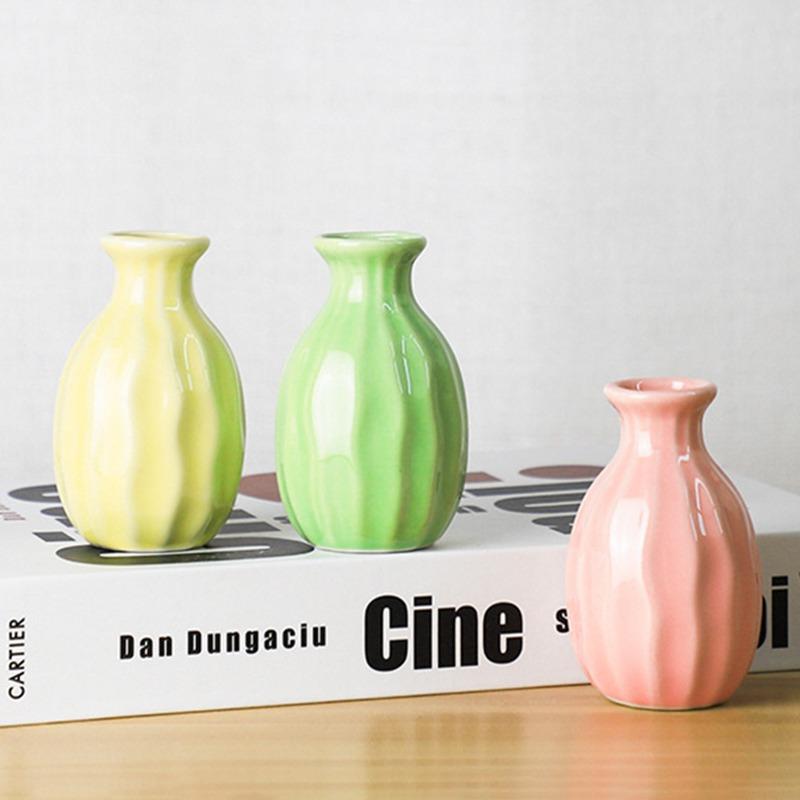 Мини керамическая ваза для цветов, настольный цветочный горшок, украшение для дома, бутылка для ароматерапии, гидропонная маленькая ваза, украшения для дома, поделки