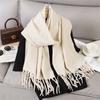Luxury 2 Colours Cashmere Scarf Women Autumn Winter Shawl Pashmina Handkerchief Lady Pareo Soft Outdoor Windproof Travel Bufanda