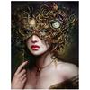 Diy Diamond Painting Woman Mask Diamond Embroidery Round Drill Rhinestone Painting Crafts Needlework
