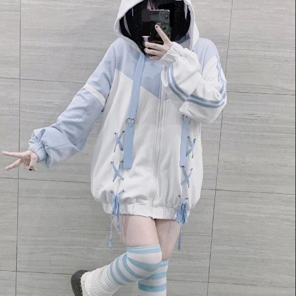 Y2K толстовки женские Harajuku Kawaii одежда большой размер толстовка симпатичная женская новая японская повседневная мода готическая куртка пальто