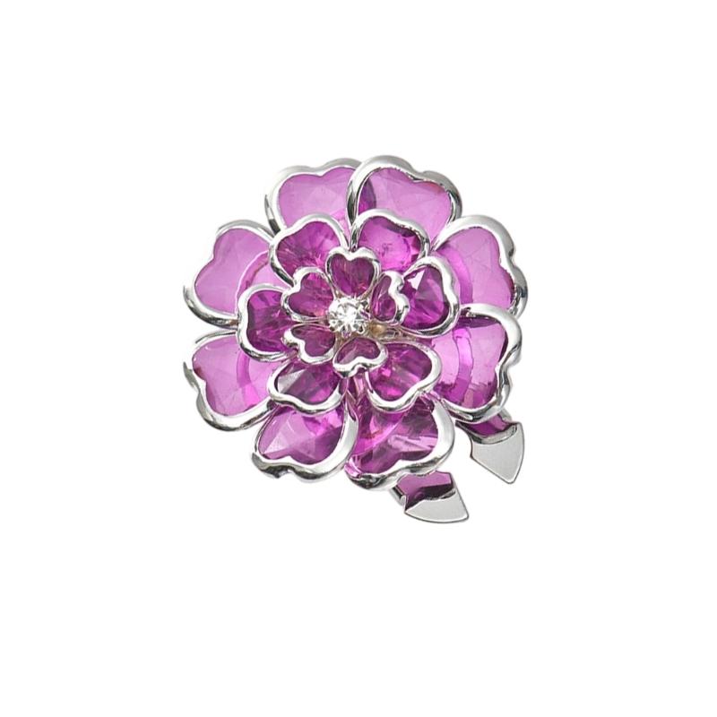 652F Decorative Shirt Button Covers Rhinestones Flower Cufflinks Clip For Shirt Jackets Dress Costume Uniform Decoration