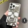 Luxury Skeleton Skull Case for IPhone 11 12 13 14 15 Pro Max Phone Cases Shockproof Back Cover Camera Full Protect Hollow Funda
