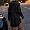 Женское свободное платье-свитер с круглым вырезом и длинными рукавами, зима, осень, зима