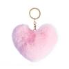 Fluffy Pompom Keychain Heart Plush Hair Ball Keychain Car Pendant Bags Chain Key Women Lov A9C0