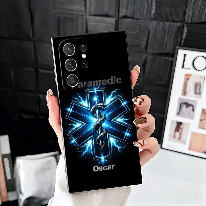 EMT EMS Ambulance Soft Phone Case for Samsung Galaxy S26 S25 Edge S24 Ultra S23 Plus S22 S21 FE S20 Black Cover Back Shell