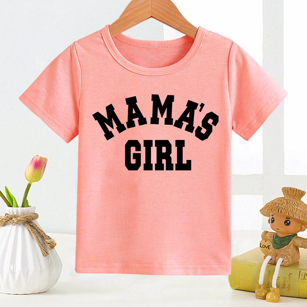 Футболка с надписью Mamas Boy для детей Модная европейско-американская футболка с принтом для мальчиков и девочек Летняя полиэстеровая ткань