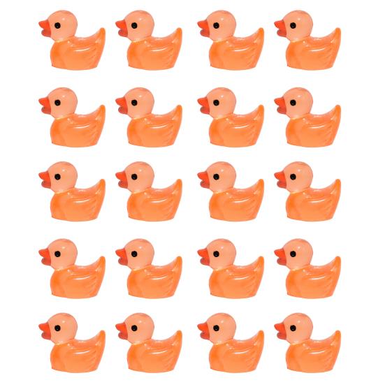 20 шт., светящиеся в темноте мини-утки, украшения в виде утки из смолы, очаровательные скульптуры утки для сада, украшения дома, вечеринки