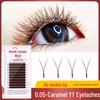Shijifeng 0.05 Caramel YY Pre-made Fan Lashes: Secure Grafting, Ideal for Eyelash Beauty Salons