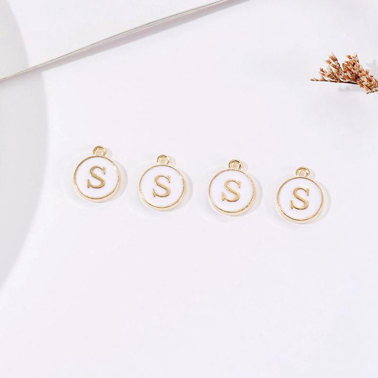 DIY Korean Letter Accessories Kit: 26 Alphabet Tags for Student Girls - Double-Sided, Large Hole Weaving Materials