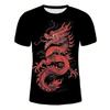 2025 Summer Fashion O-Collar 3d Printed Dragon Pattern Digital Printed T-Shirt Casual Personality Street Plus Size Loose Top
