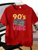 Unisexs Tee Retro 90s Vibe Boombox Radio Graphic Print Cotton Short Sleeve Male Casual Streetwear Outdoor Daily Basic Fashion Top