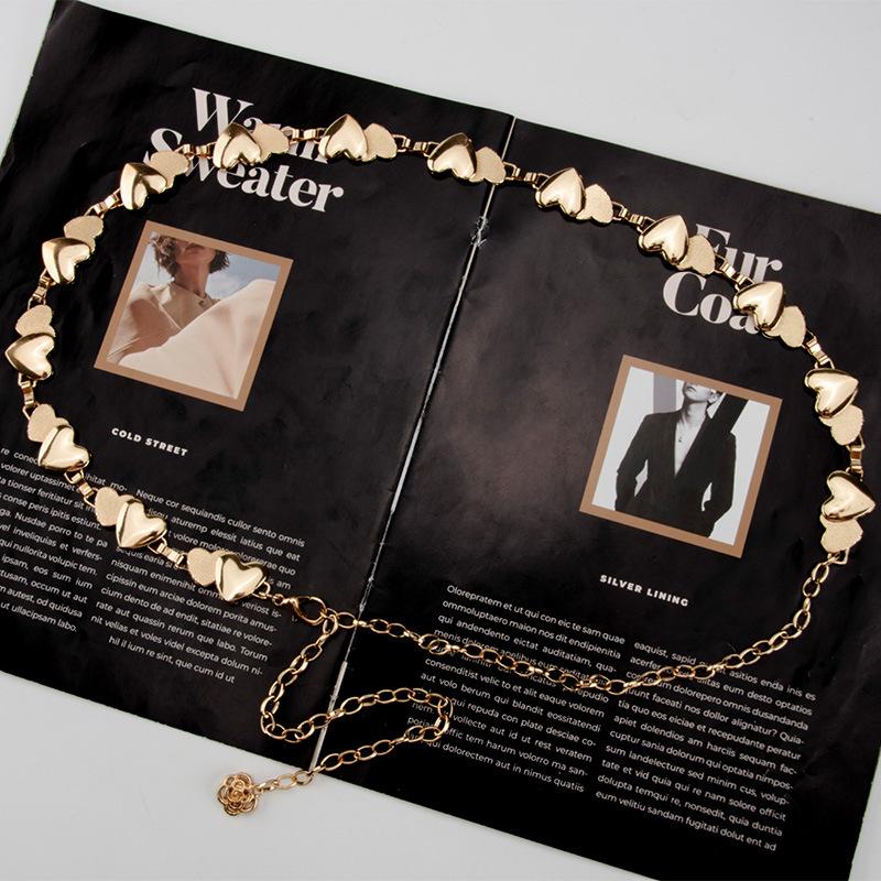 New Metal Love Chain Women's Fashionable Versatile Body Chain Dress Decoration High-end Waist Chain Women