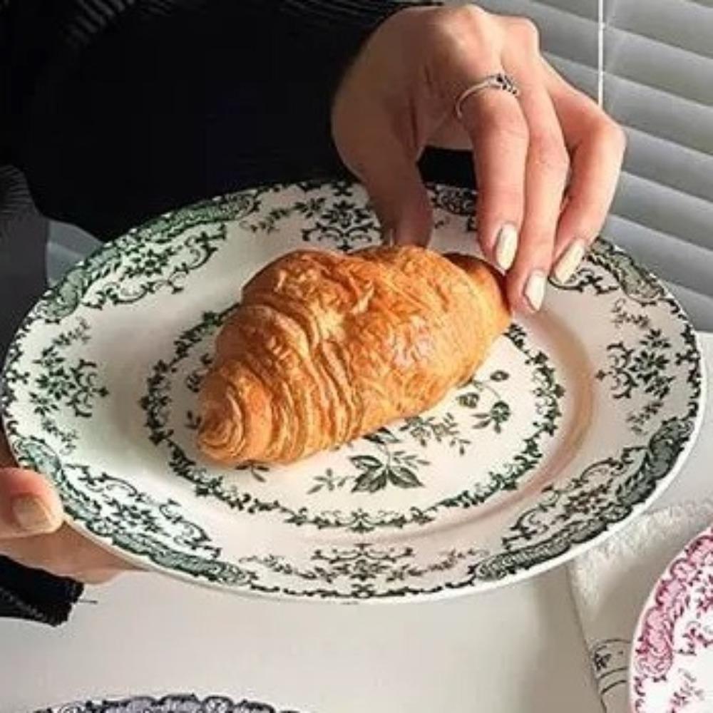 Ретро обеденная тарелка круглая десертная тарелка креативная неглубокая тарелка отель