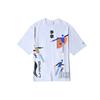 Li Ning Color Block Printed Sports Crew Neck Short Sleeve T-Shirt Men Tops White AHSR389-1