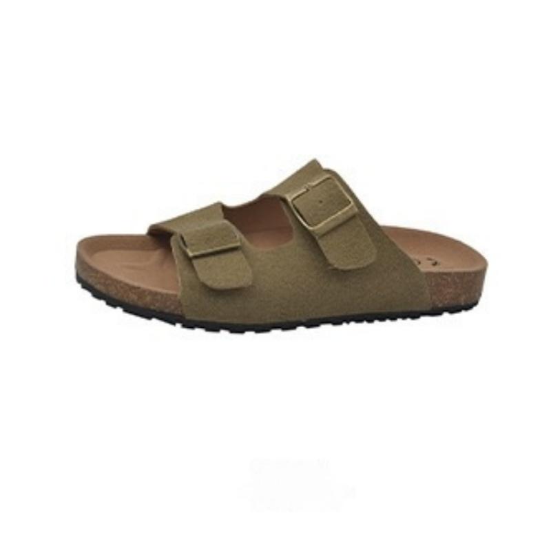 Мода Новая Летняя Мода Женские Пробковые Шлепанцы Летние Классические С Пряжкой Дышащие Уличные Повседневные Вьетнамки Мягкая Стелька Кожаные Сандалии