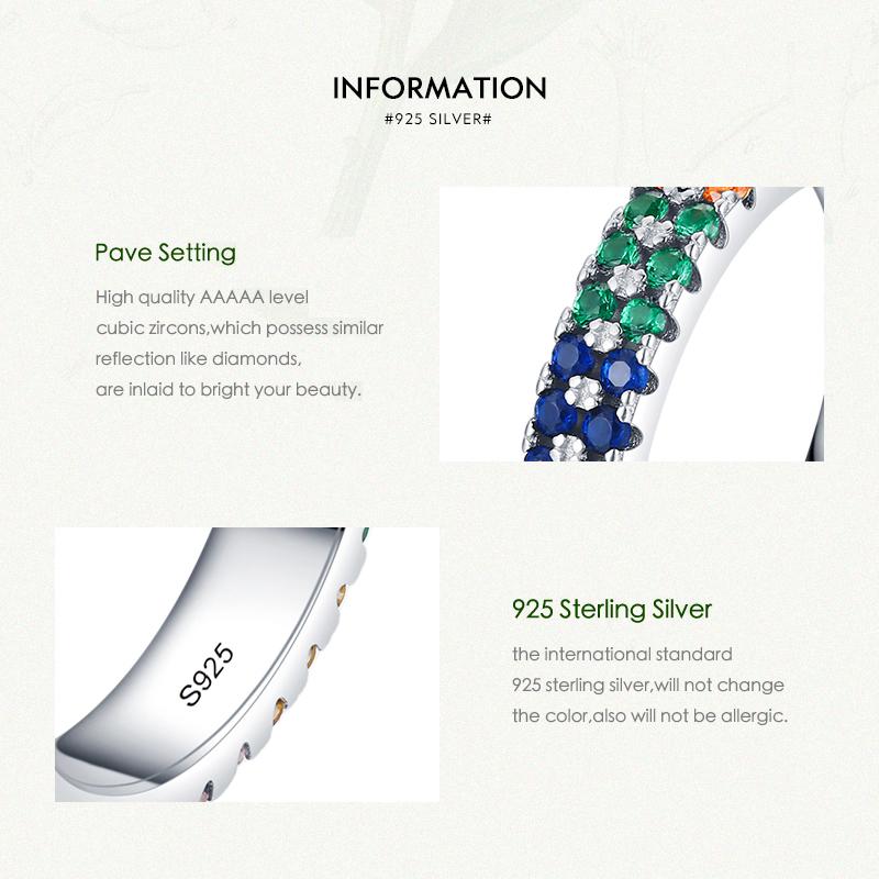 MODIAN Модное кольцо из стерлингового серебра 925 пробы с ярким многоцветным цирконием для женщин радужного цвета, ювелирные изделия, подарок