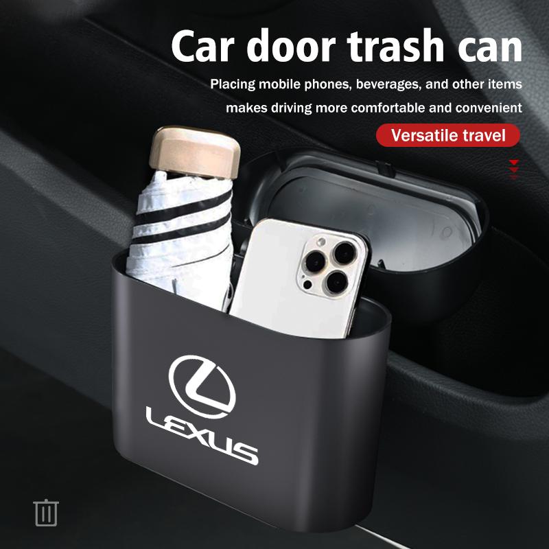 Portable Hanging Car Trash Can Wastebasket Trash Bin with Lid Storage Bin For Lexus CT ES GS NX IS250 RX350 IS200 LX570 UX250h