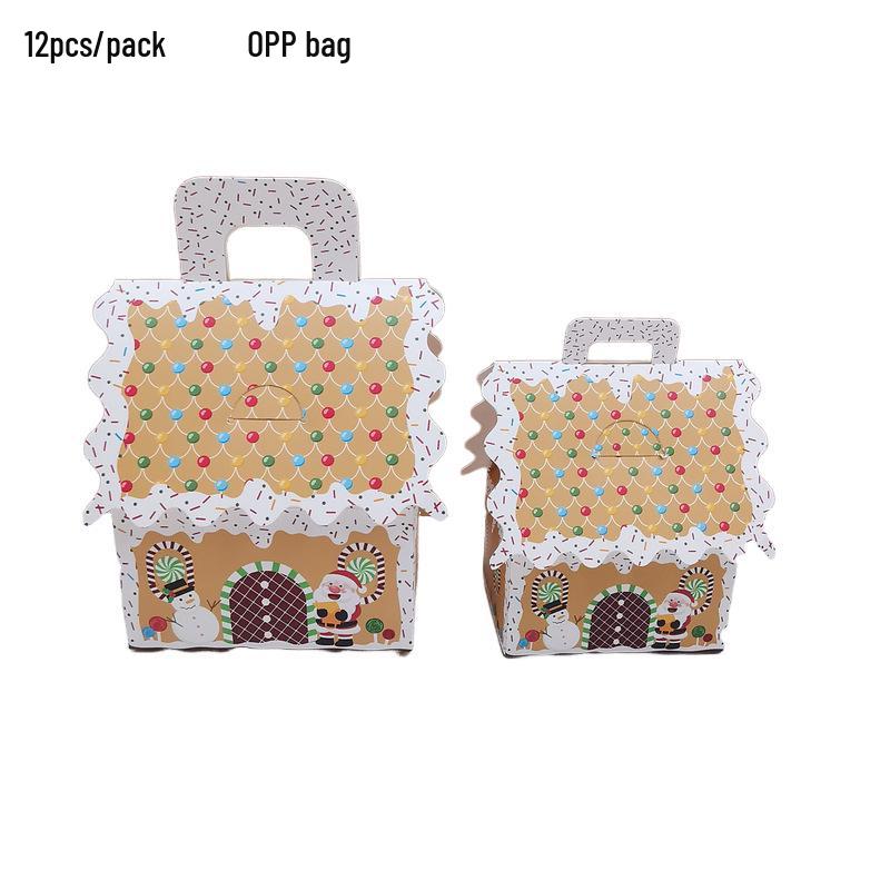 Gingerbread House Christmas Candy Gift Box – Small Cookie Favor Box for Parties