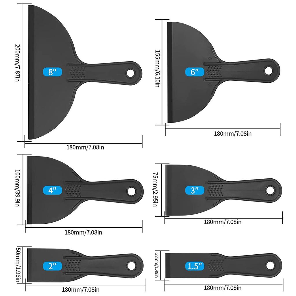 5-Piece Putty & Paint Scraper Set: Plastic Tools for Wallpaper and Wall Repair