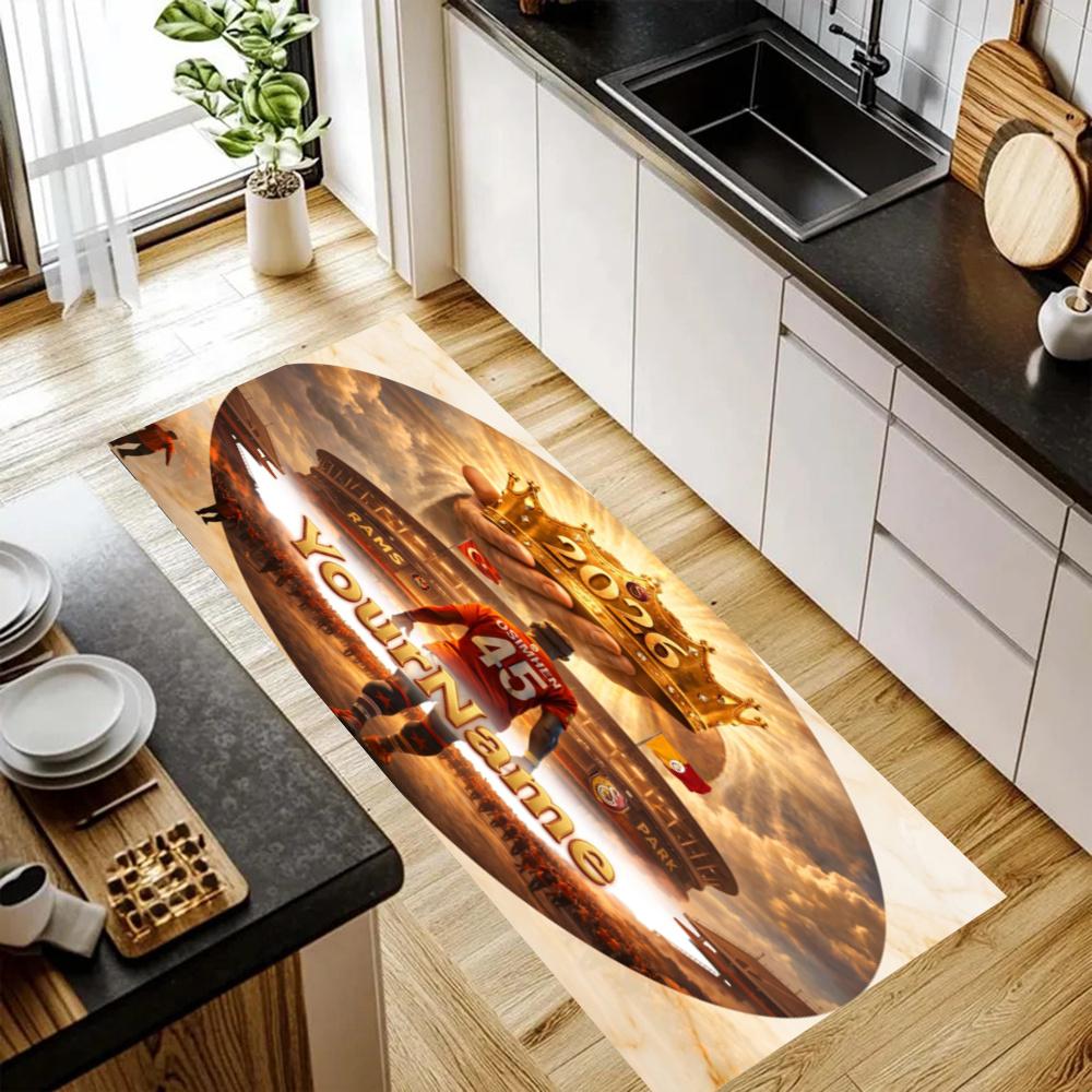 Galatasaray1 Customize Your Name Kitchen Floor Mat Nonslip Carpet Doormat Suitable For Living Room Kitchen And Bathroom Home Decor