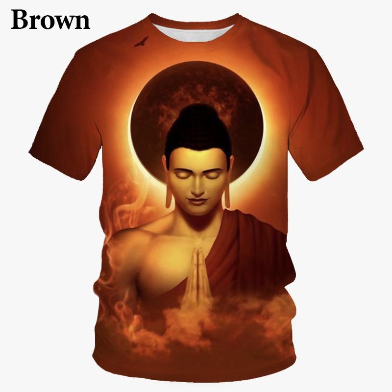 Летняя мужская футболка с 3d принтом «Элигиозный Будда Шакья Муни», футболка с лицом Будды, модные повседневные футболки с круглым вырезом и короткими рукавами