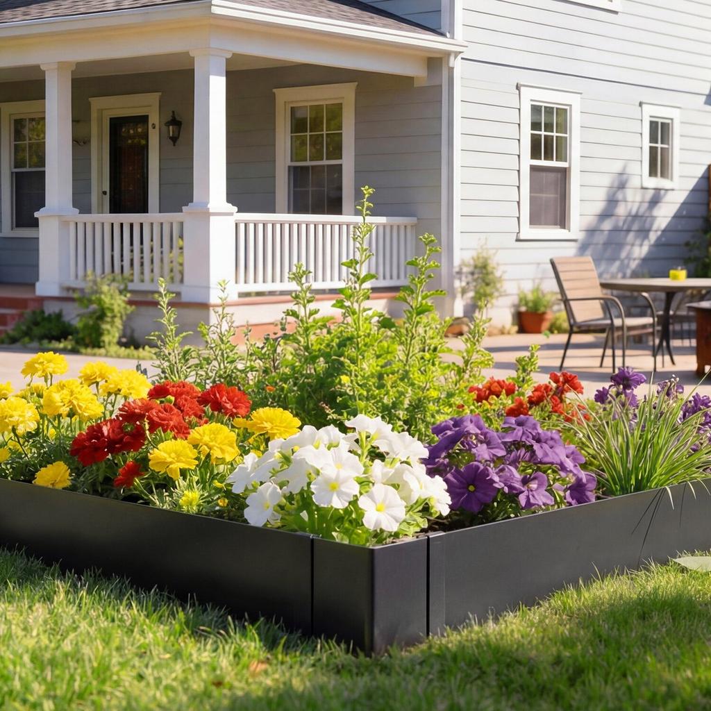 Galvanized Steel Landscape Edging, 6-Pack 1016 x 254 mm Metal Edging for Landscaping with 8 Mounting Clips, Heavy Duty Metal Garden Edge Border for