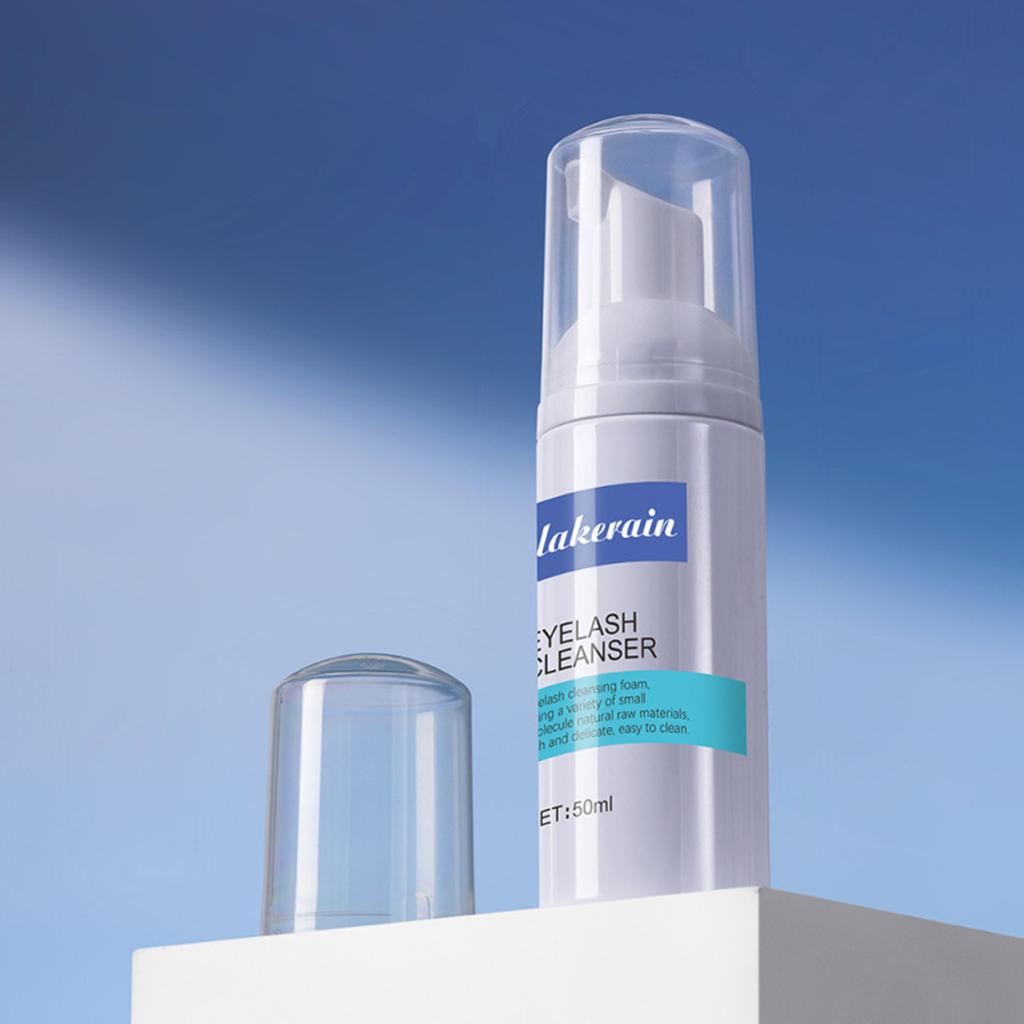 Lakerain Eyelash Wash Cleanser Shampoo 50ml Eyelashes Eyebrow Foaming Cleanser for Extensions &