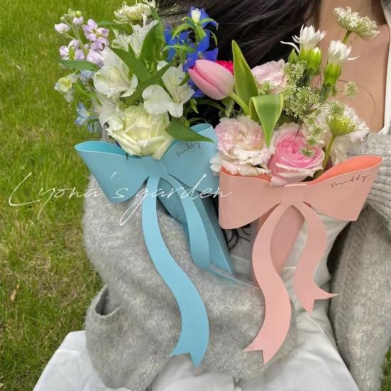 5 шт. Цветочная коробка с дизайном банта, изысканный внешний вид, 5 цветов, букет роз, картон для свадьбы