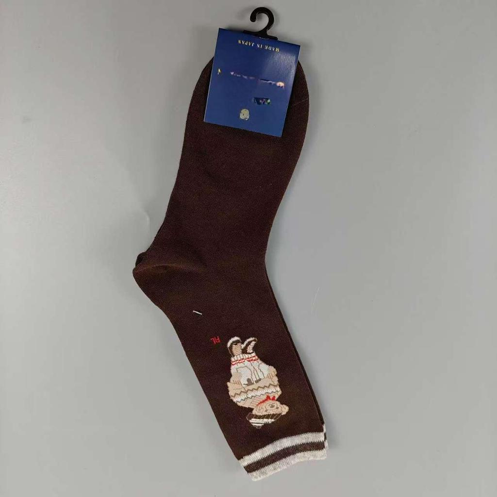Осенне-зимние женские модные повседневные носки до середины икры с узором медведя
