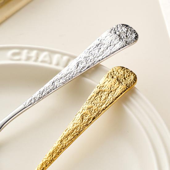 Ложка из нержавеющей стали Yousheng с противоскользящей ручкой, дизайн с узором «молоток», ложка для супа, риса, лапши, многофункциональный кухонный инструмент