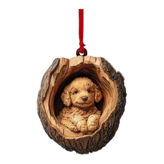 Рождественское украшение в виде животного 2D, плоский акриловый кулон в виде лесного животного, подвесная елка