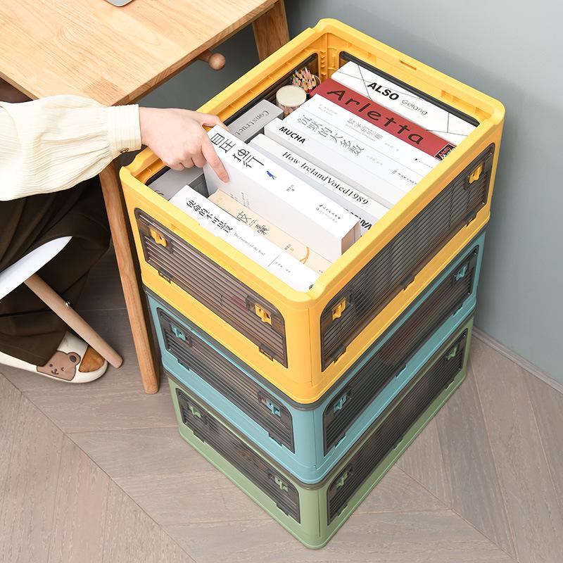 Foldable Transparent Storage Box for Books & Clothes - Extra Large