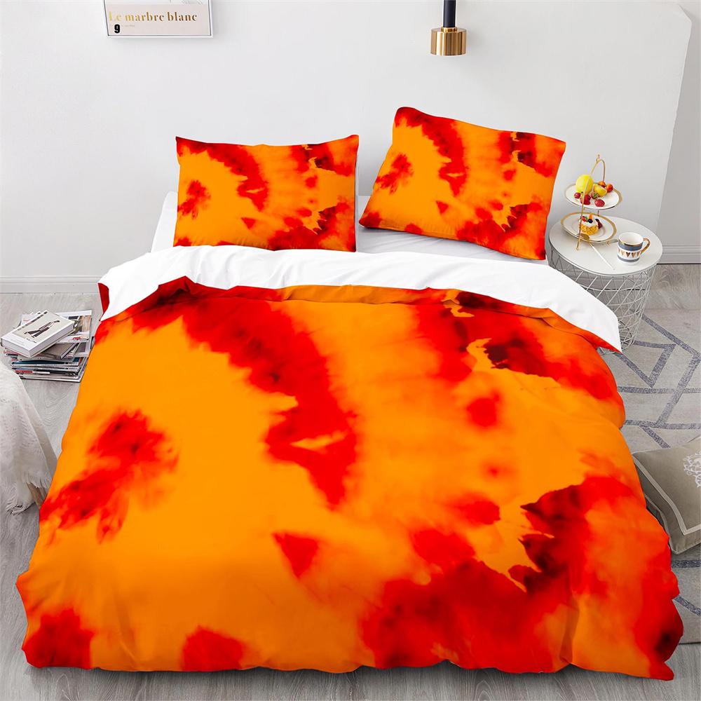 Комплект постельного белья с цветным рисунком «Огонь», сине-оранжево-зеленый, с рисунком «Огонь», размер King Queen для детей, мальчиков и подростков