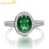 Классические женские кольца и серьги из овального медного сплава с зеленым цирконом, подарки для свадебной вечеринки