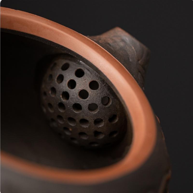 Чайник с резьбой в виде дракона из фиолетовой керамики Цзяньшуй, расписанный вручную, старинный рельефный чайник, домашний чайник, чайный сервиз кунг-фу