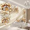 Фото обои золотые украшения цветок 3D гостиная спальня ТВ фон настенная роспись домашний декор художественная настенная живопись современный