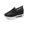 White Lace Sneakers Women Shoes Fashion Casual Shoes Wedge Heels 2024 Glitter Summer Platform Sneakers Shoes Women