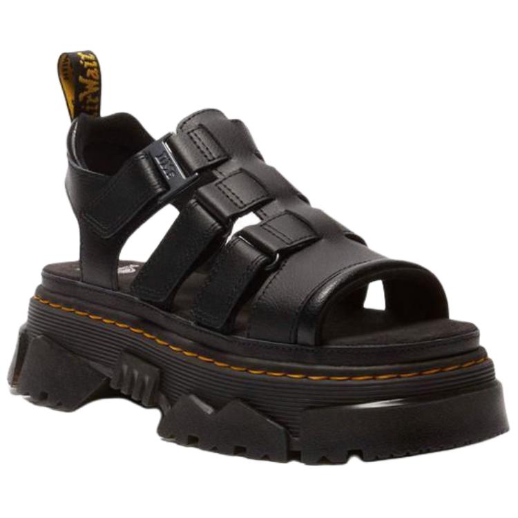 Dr. Martens Mattison 3 Минималистичные удобные римские сандалии из ПУ-кожи Женские сандалии Черные 40891001