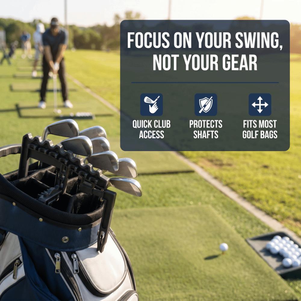 Portable Golf Iron Holder Shaft fixed Bag Club Holder Golf Club Organizer  Rack for Golf Clubs
