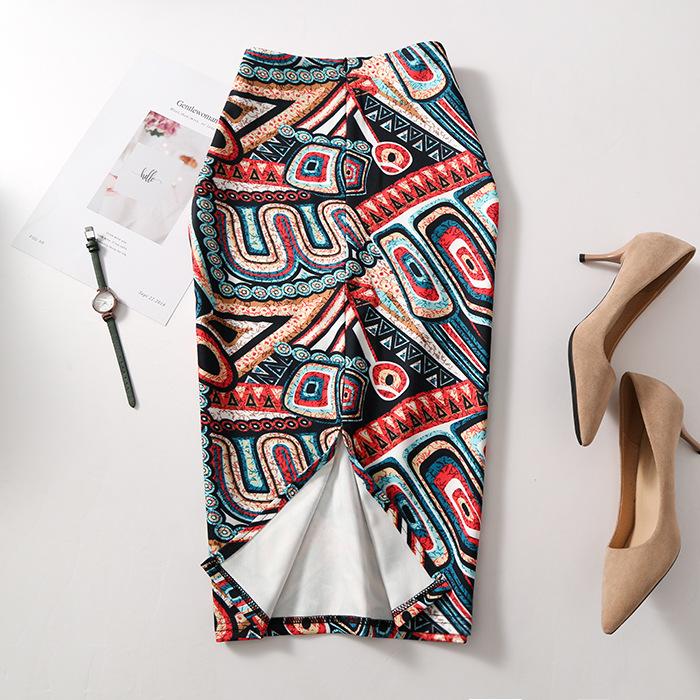 Женская юбка-карандаш с цифровым принтом, юбка-полудлина и облегающая юбка OL.