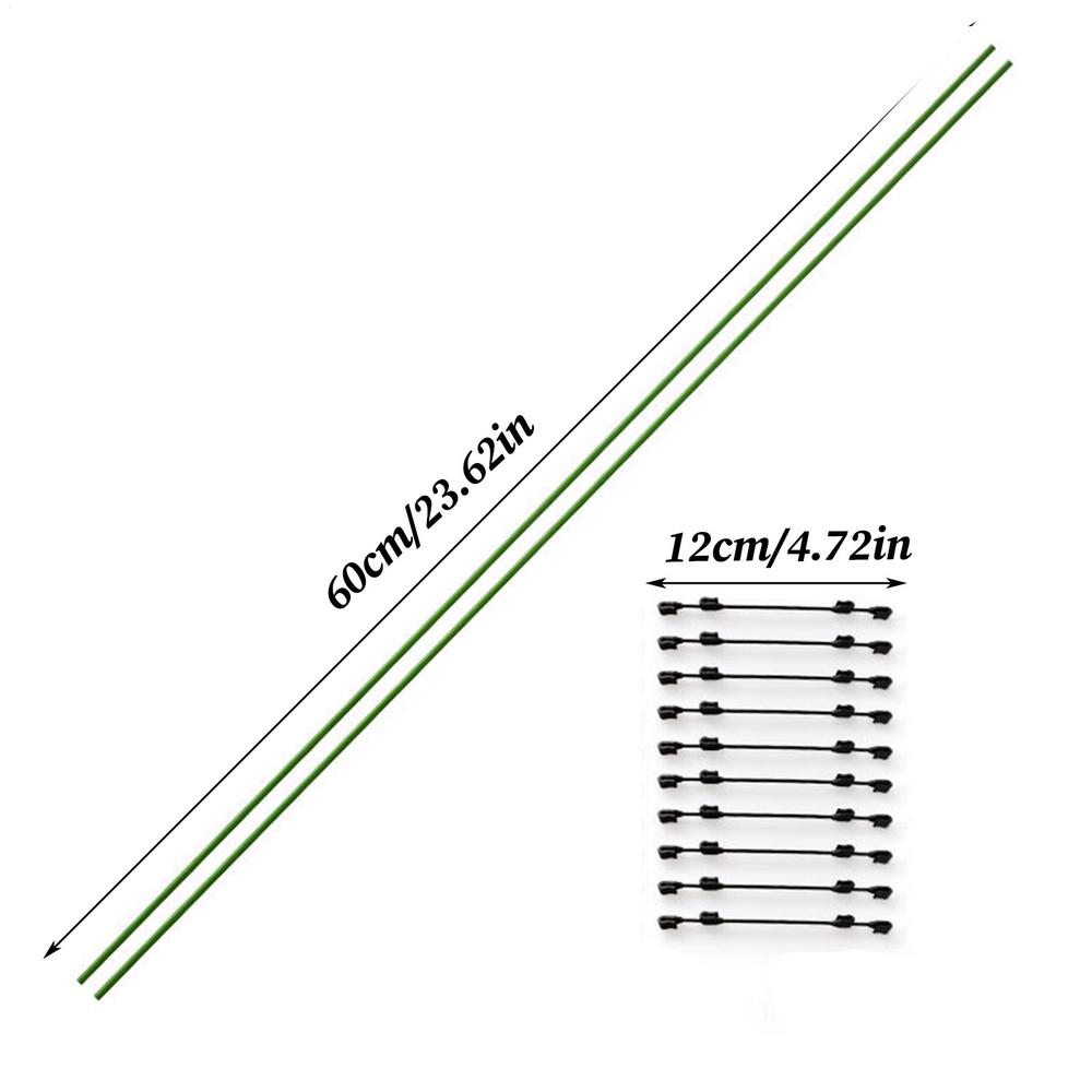 Plant Support Stakes Outdoor Flower Stakes Bendable Metal Holder With Clips For Leaf Yard Greenhouse Landscape Lawn Orchid