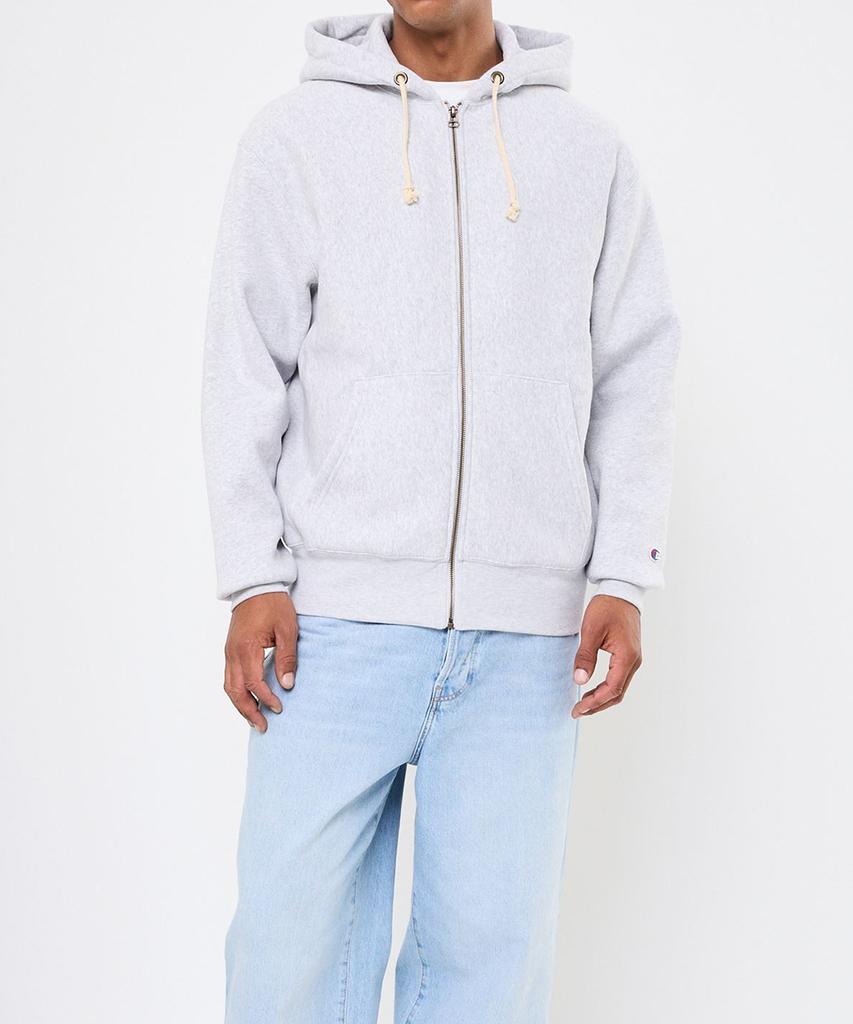 Champion Reverse Weave Loose Fit Fleece Zip-Up Hoodie Light Grey