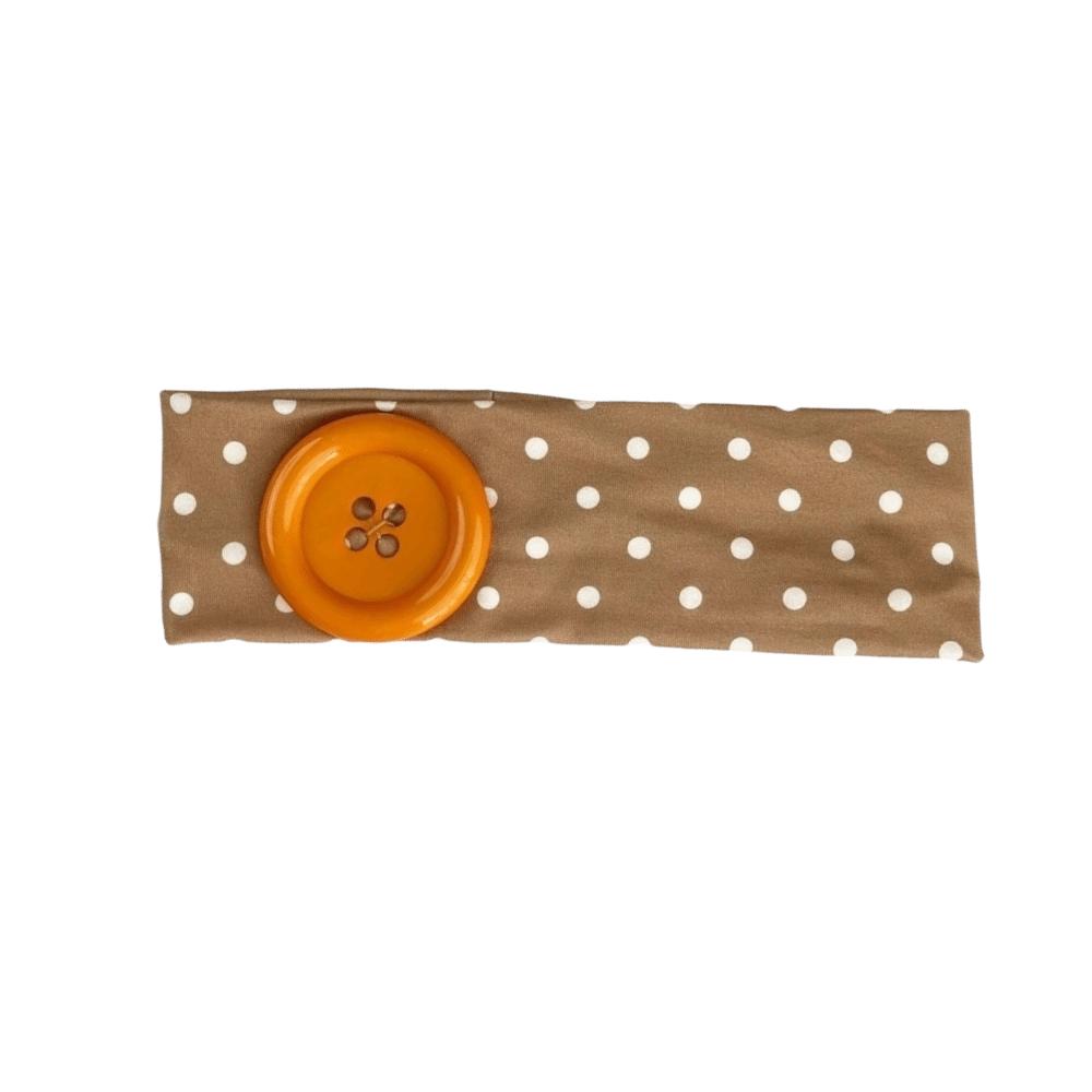 Dopamine Color Elastic Head Wrap Large Button Yoga Hairband Fashionable Polka Dot Headband Daily