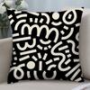 Передовая Черно-Белая Наволочка Короткий Плюш Диван Декоративный Подарок Дом Двусторонняя Печать Подушка