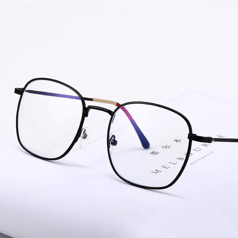 Модные квадратные простые очки унисекс для мужчин и женщин, очки в металлической оправе для вечерние очков, оправа с нежной черной окантовкой