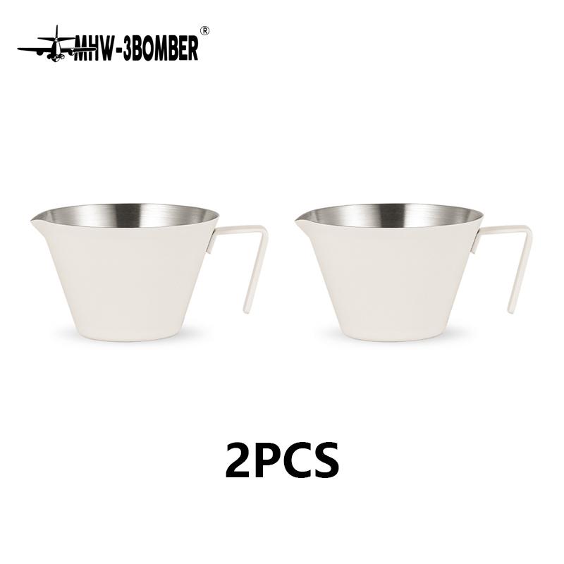 MHW-3BOMBER Нержавеющая сталь Эспрессо Мерная чашка с ручкой 2/3 Упаковка SEspresso Чашки 100 мл Домашние аксессуары для бариста Кофе