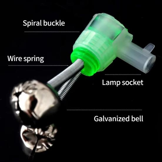 10Pcs Fishing Bite Alarms High Sensitivity Loud Sound Universal Simple Installation Fishing Rod Bells Fish Bites Indicators