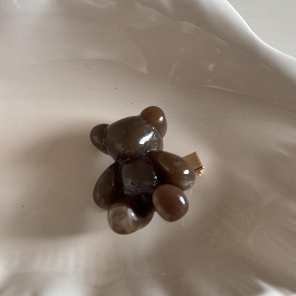 Cute Bear Hair Side Clip Women Girls Sweet Korean Fashion Bangs Hairpin Acrylic Hair Edge Clip Accessories Barrettes Headwear