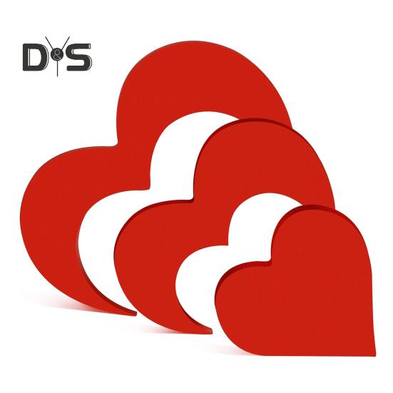 Деревянный знак любви, красное сердце, украшение стола, знак любви в форме сердца, центральный элемент ко Дню святого Валентина для домашнего декора, стола, комода