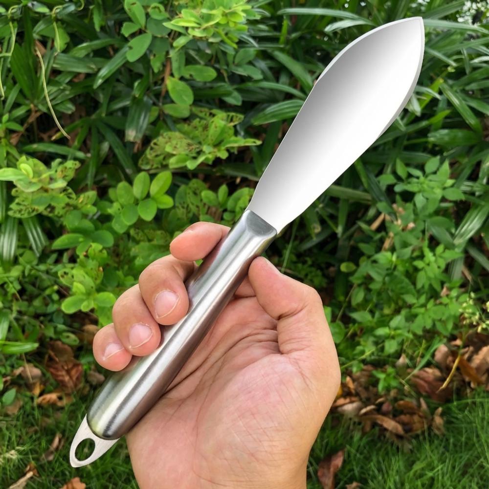 Thickened Stainless Steel Shovel Rustproof Transplanting Tool Garden Shovel Hanging Hole Labor-saving Planting Shovel